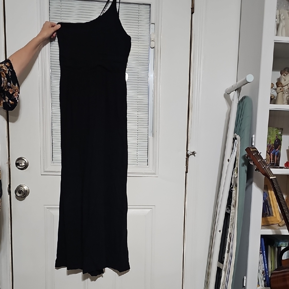 Women's Black One-Shoulder Maxi Dress - Classic Evening Style